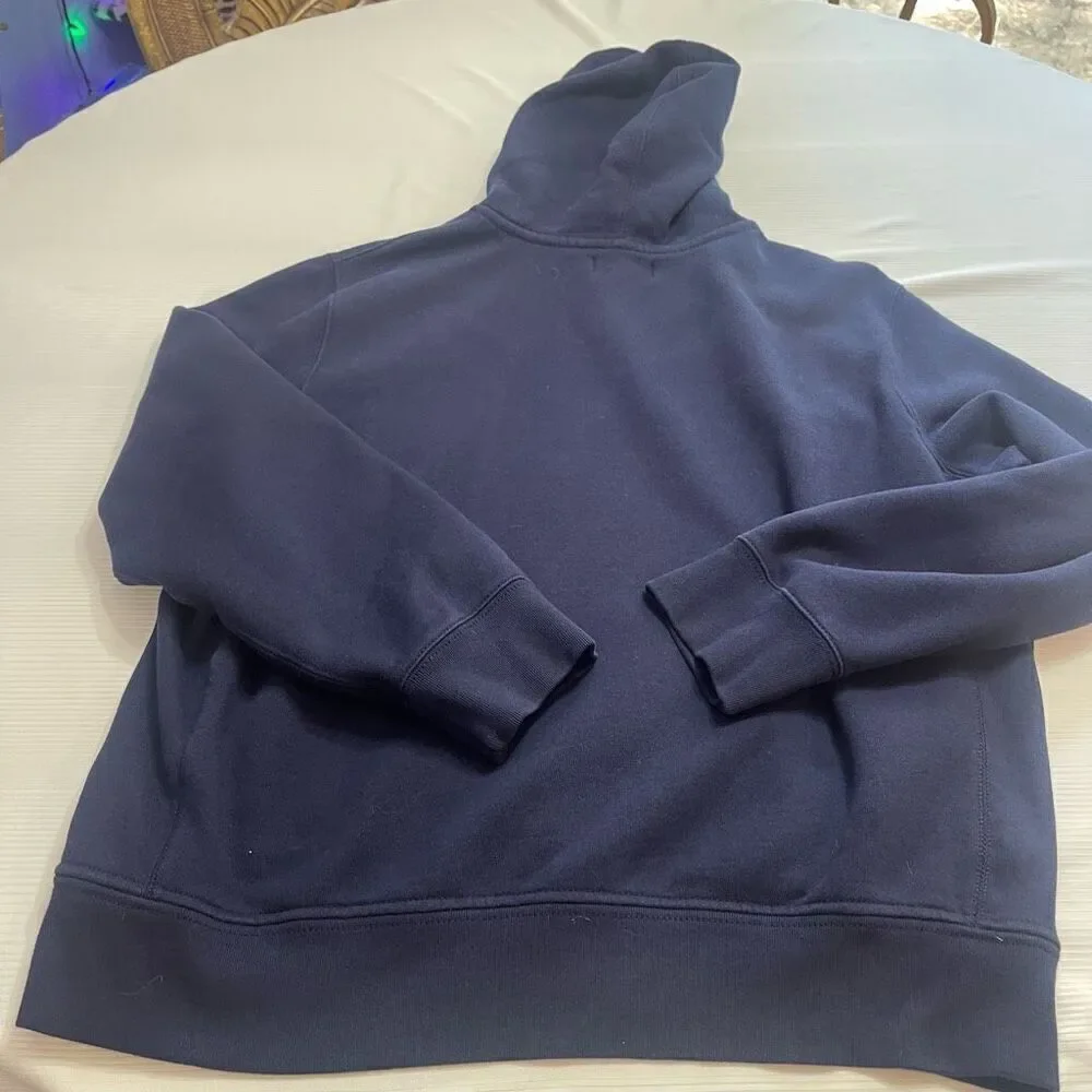 Polo Ralph Lauren Navy Blue Vintage Y2K Zip Up Jacket Hoodie Size XXL
